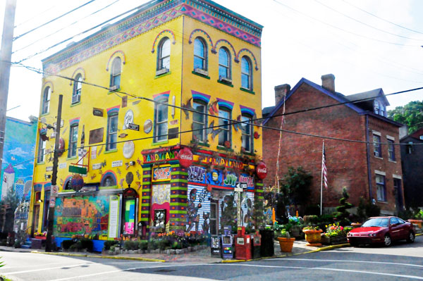 brightly painted building at Randyland